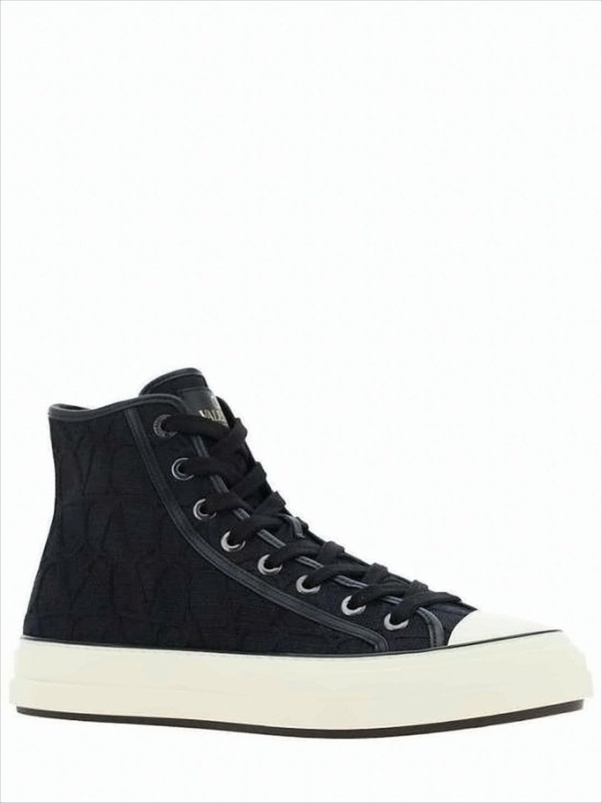 Valentino Garavani High-Top Sneakers With Textured Rubber Sole