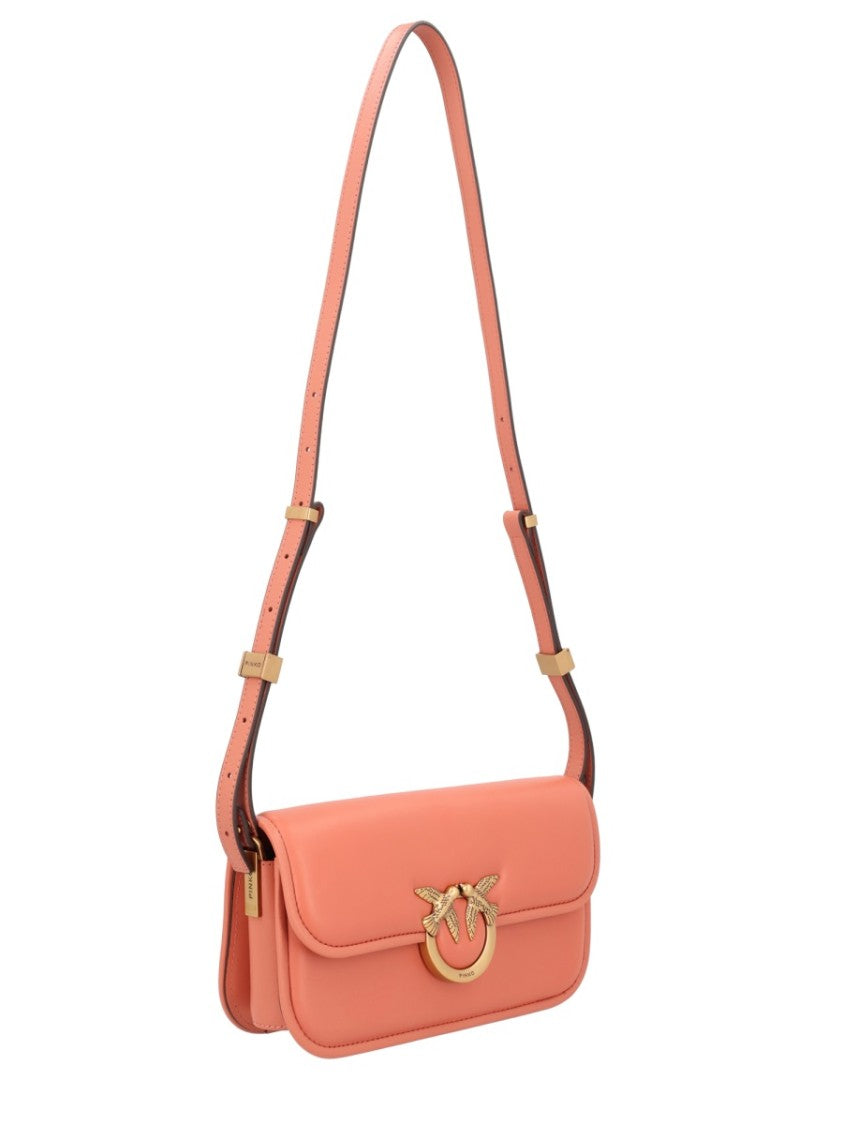 Pinko Love Small Structured Leather Shoulder Bag