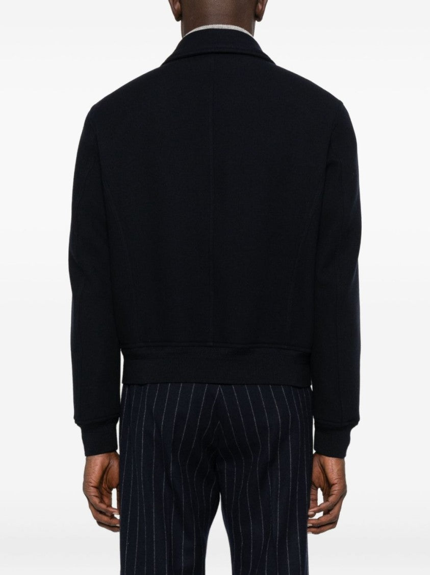 Tom Ford Cropped Black Jacket With Classic Collar