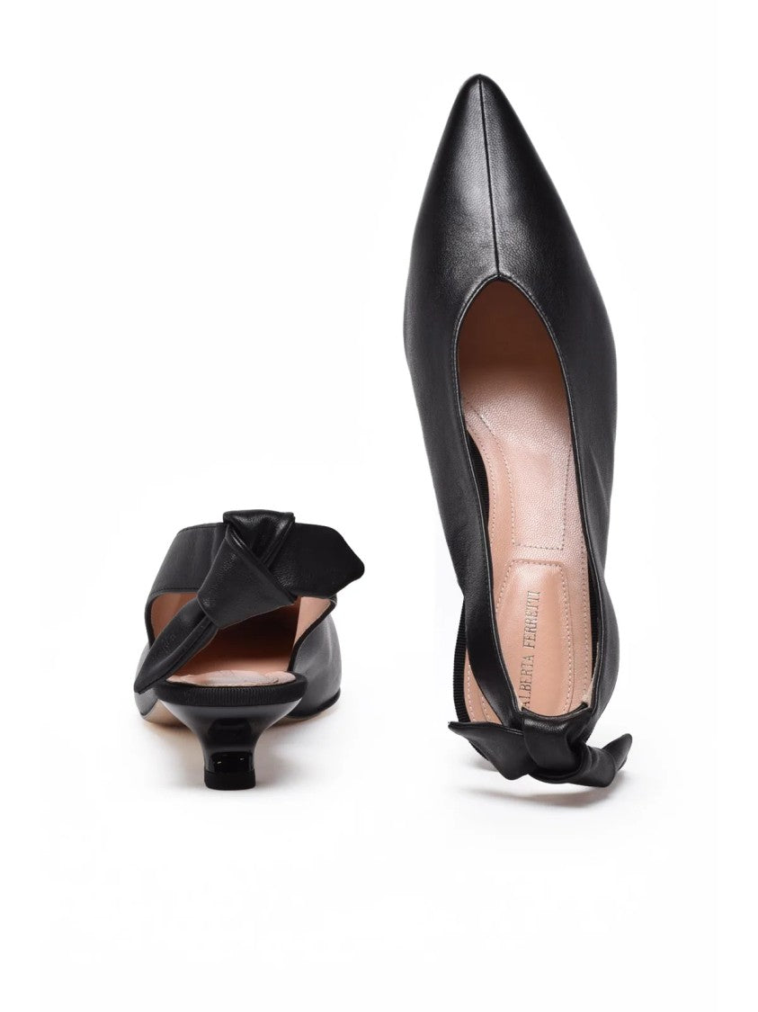 Alberta Ferretti Black Leather Slingback Pumps