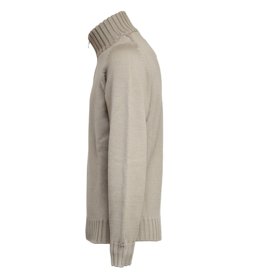 Filippo De Laurentiis Half-Zip Merino Wool Sweater With Ribbed Detailing