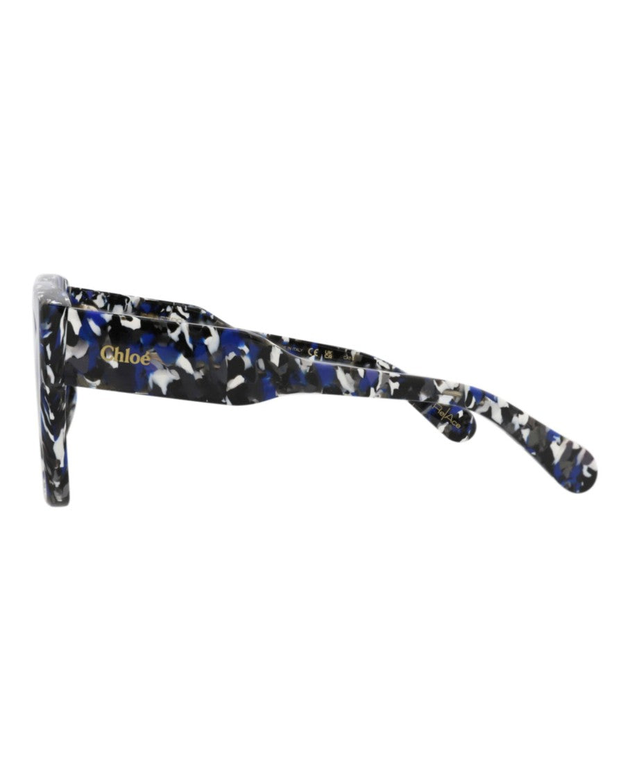 Chloé Square-Frame Recycled Acetate Sunglasses With Saddle Nose Bridge