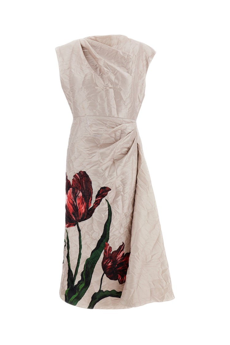 Erdem Short Sleeve Draped Dress