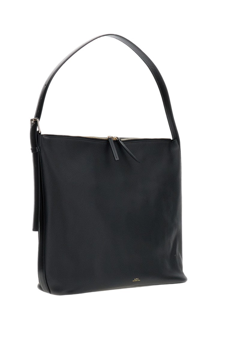 A.P.C. Black Vera Smooth Leather Shoulder Bag