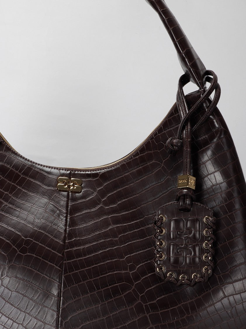 Ganni Bou Hobo Xxl Croco Bag