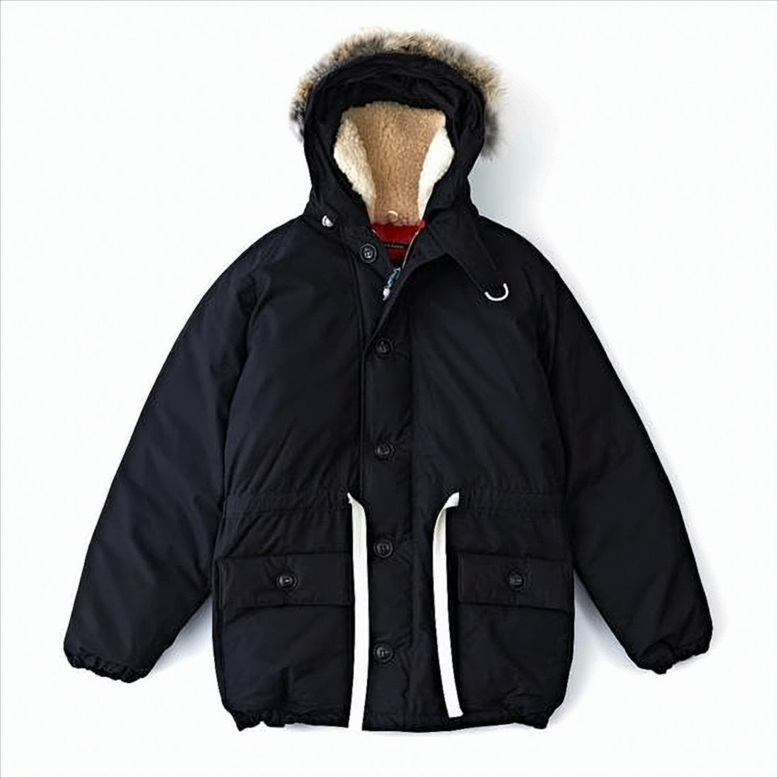 Nigel Cabourn Padded Jacket With Coyote Fur Hood