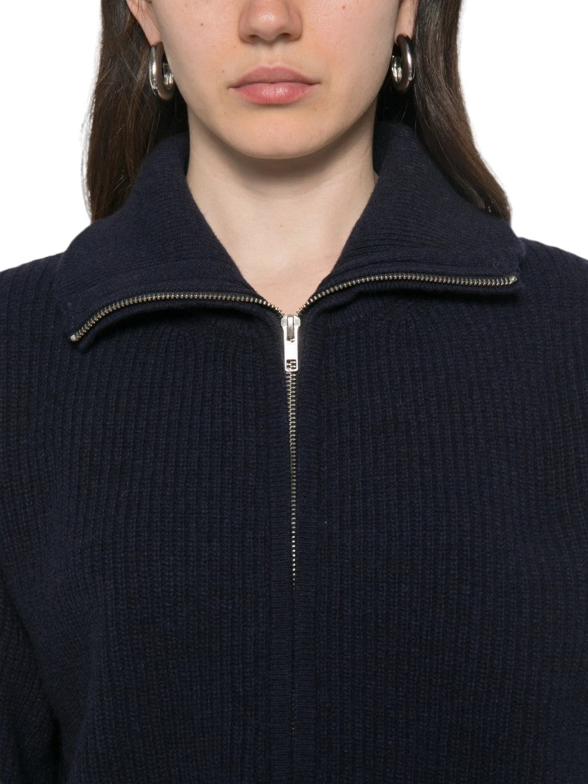 Jucca Ribbed-Knit Zip-Through Knit