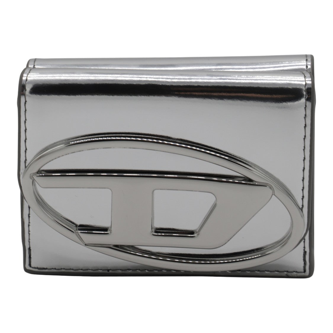 Diesel Metallic Finish Wallet With Oval Emblem
