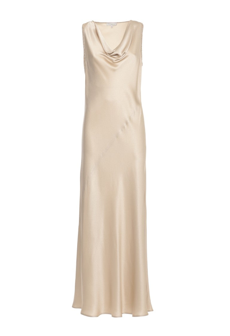 Antonelli Firenze Sleeveless Silk Blend Maxi Dress With Sequin Details