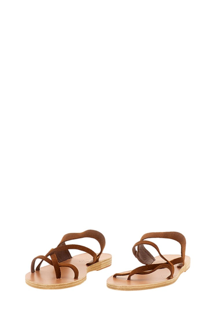 Ancient Greek Sandals Brown Daria Suede Flat Sandals