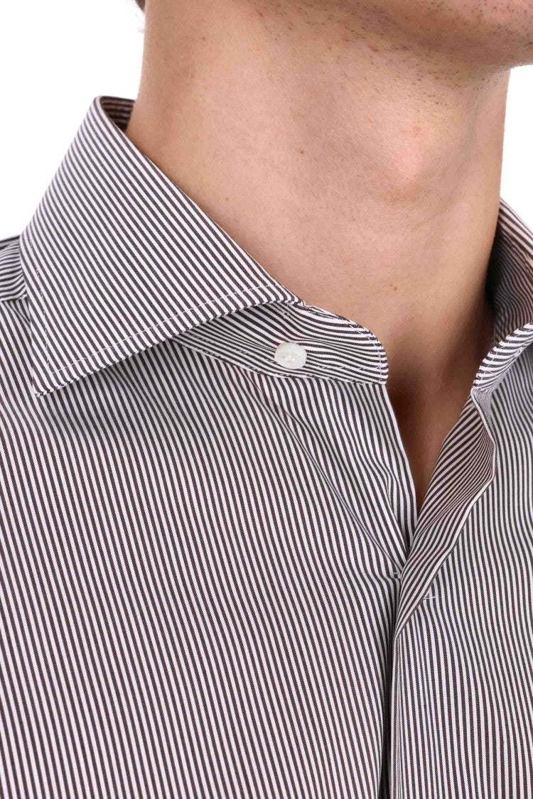 Barba Bacchettata Stretch Poplin Shirt Linea Milano