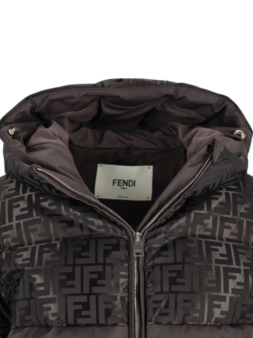 Fendi Cropped Brown Puffer Jacket