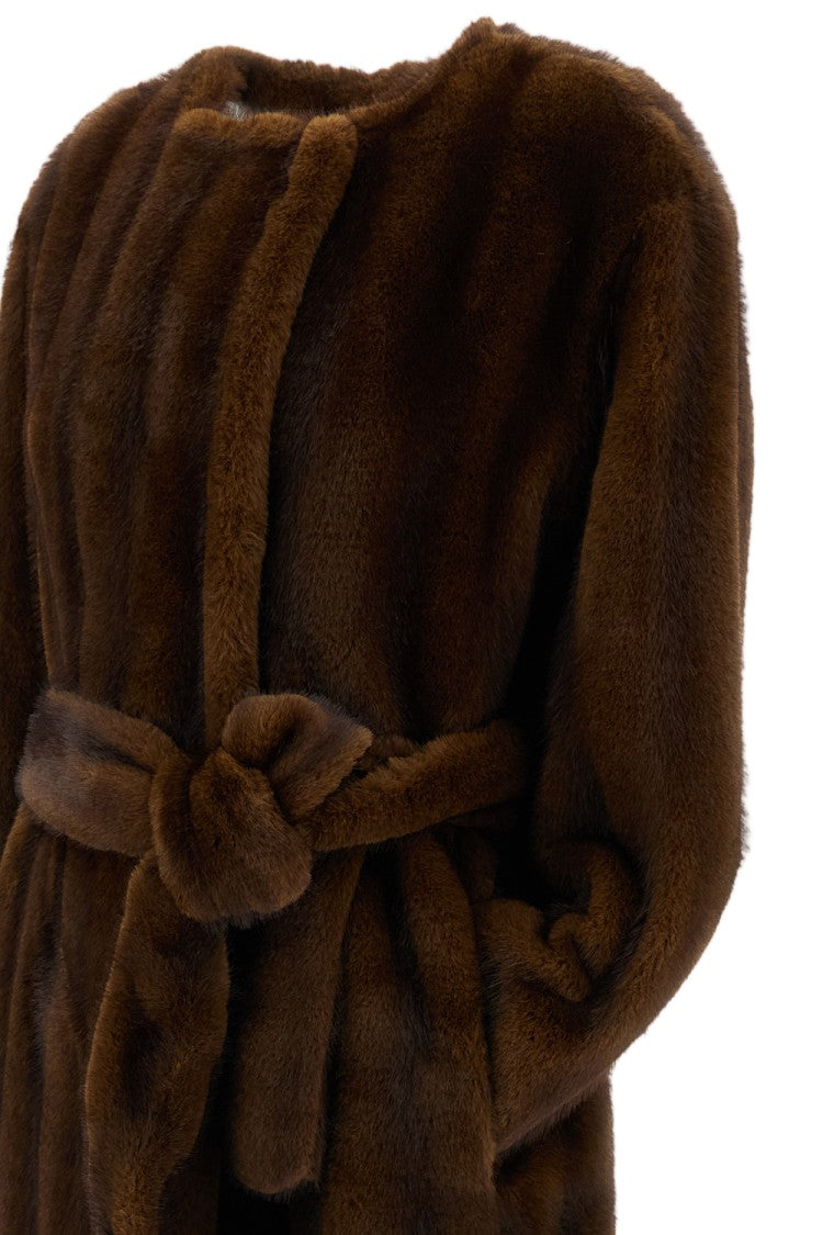 Stand Studio Miranda Coat With Concealed Closure And Self-Tie Belt