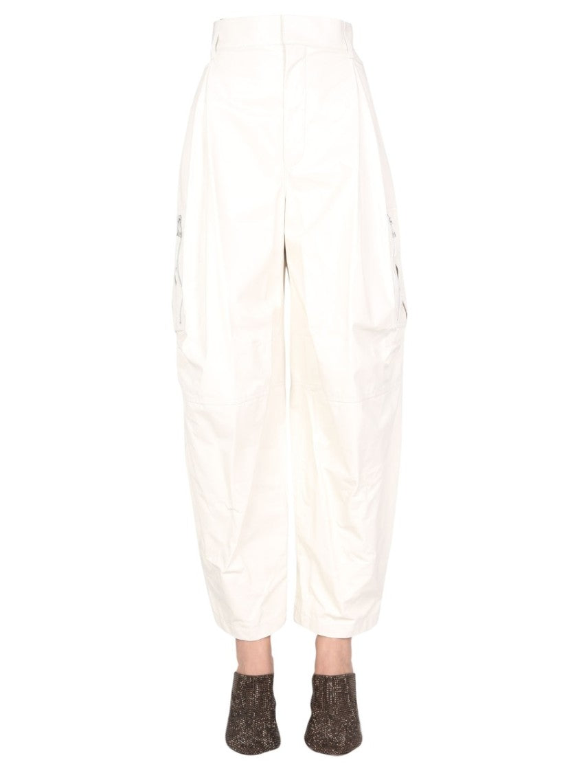 Bottega Veneta Leather Cargo Pants With Zip Closure