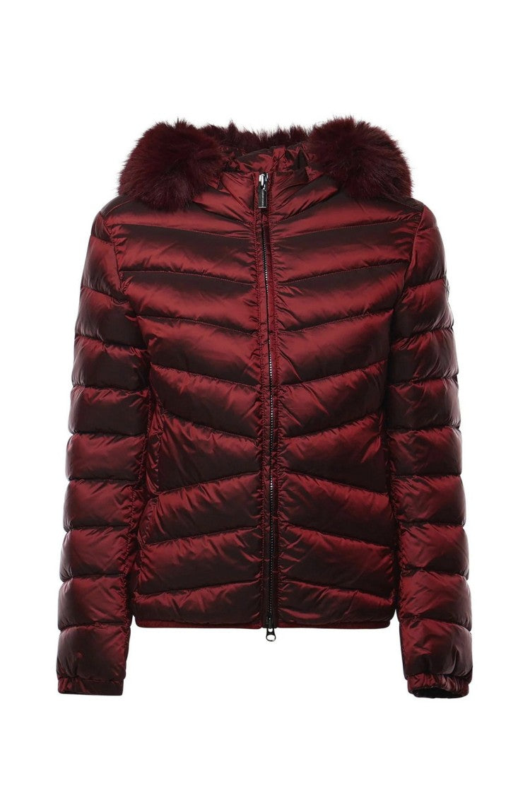 Colmar Burgundy Hooded Chevron-Quilted Polyamide Puffer Jacket