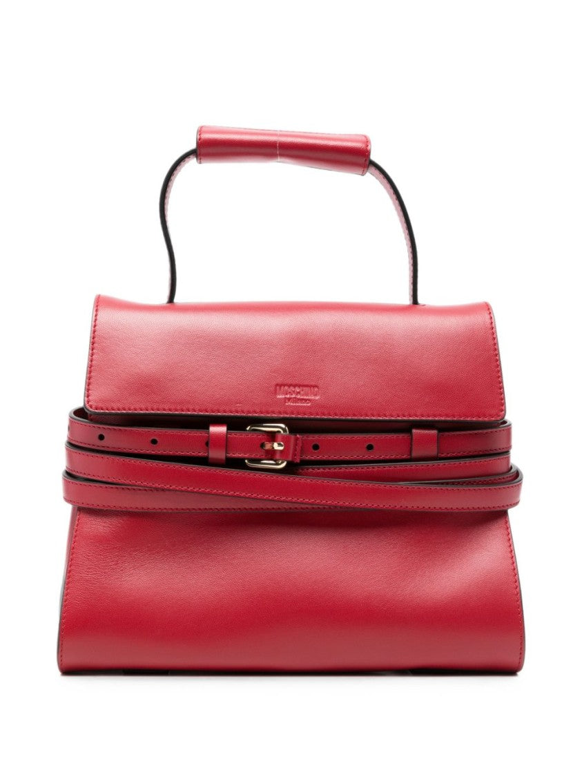 Moschino Structured Handbag With Double Wrap-Around Belt Detail