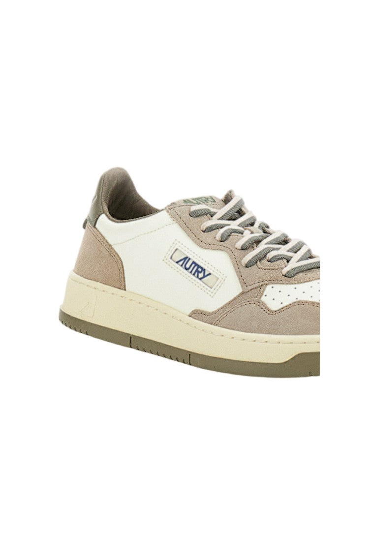 Autry White Grey Medalist Low Leather Suede Sneakers