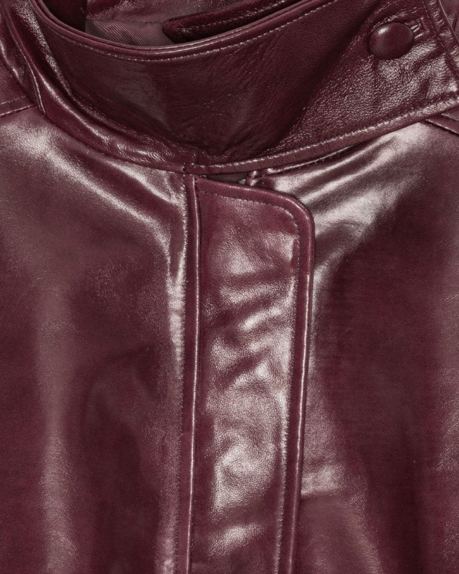 Remain Oversized Leather Jacket – Bordeaux