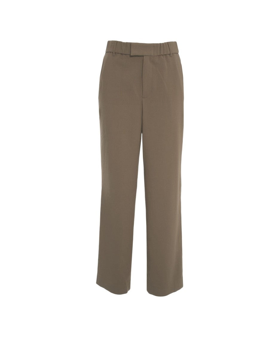 Staud Straight Leg Trousers With Discreet Waistband