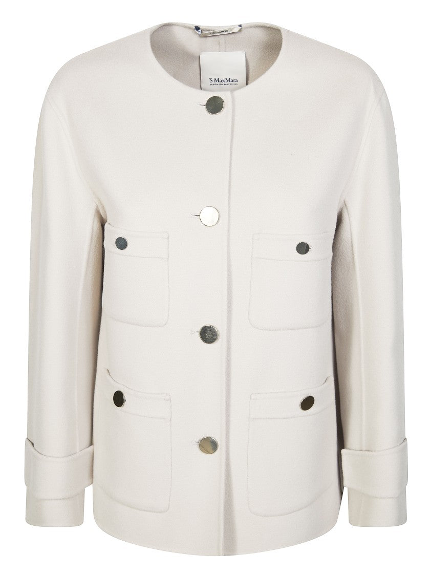 Max Mara White Alba Four Patch Pocket Jacket