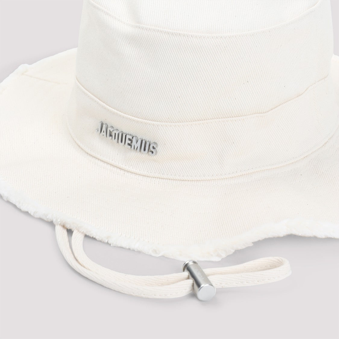 Jacquemus White Cotton Bucket Hat With Adjustable Straps