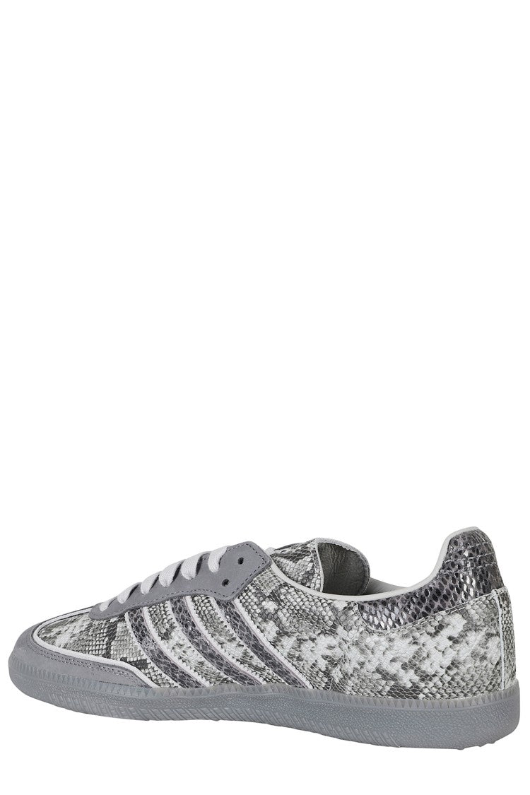 Adidas Originals Gray Samba Og Snake Print Leather Sole Leather Sneakers