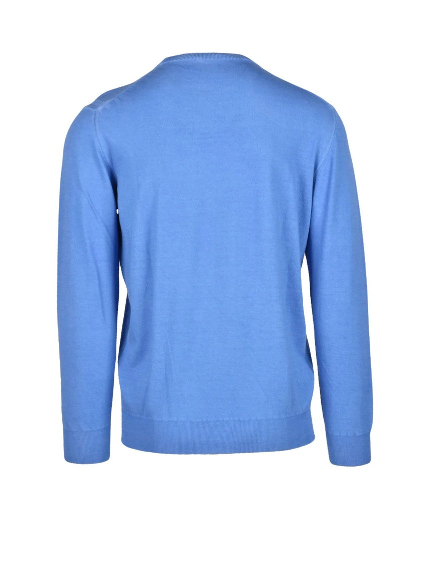 Kangra Light Blue Crew Neck Cotton Men Sweater