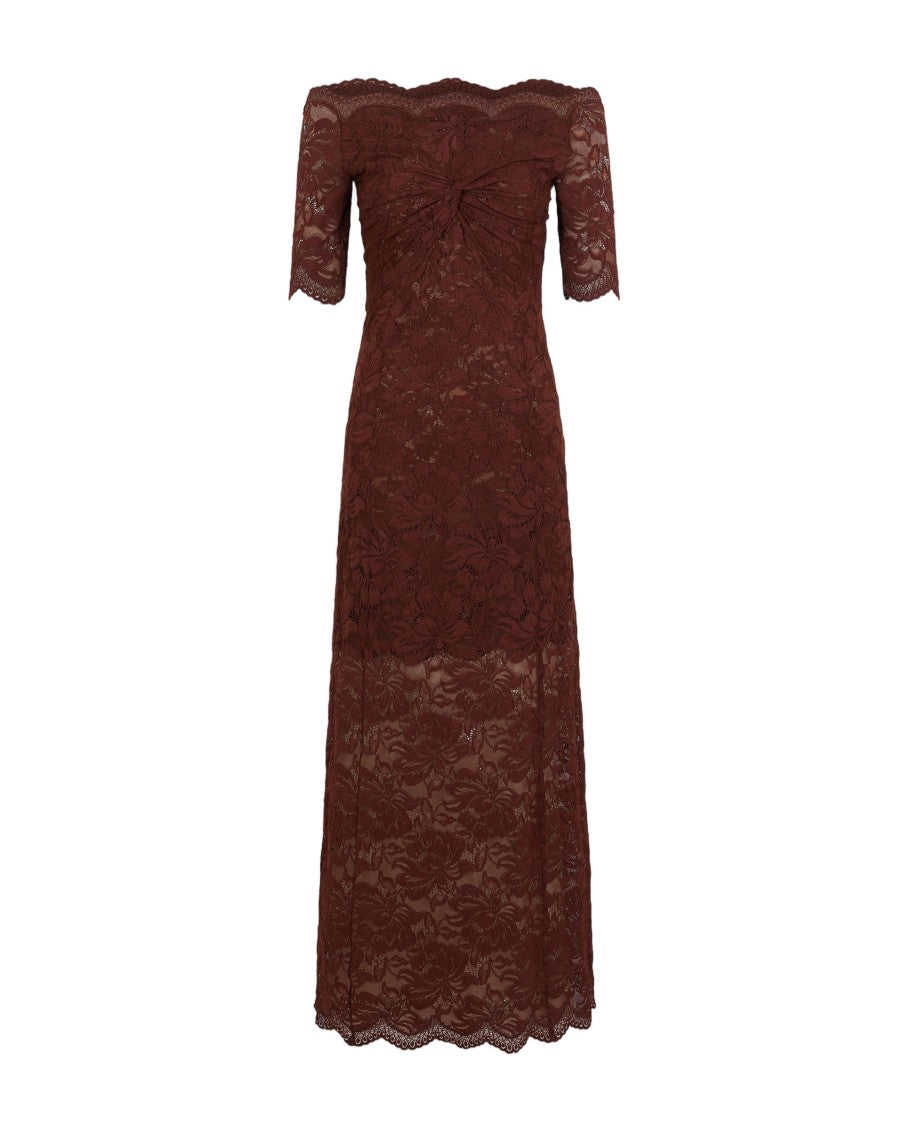 Rabanne Intricately Crafted Off-The-Shoulder Lace Dress