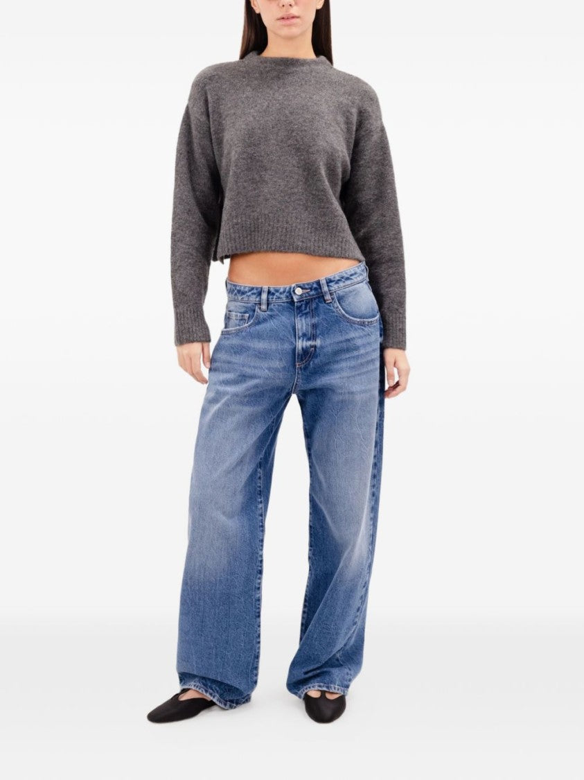 Icon Denim High-Waisted Wide-Leg Denim Jeans With Five-Pocket Design