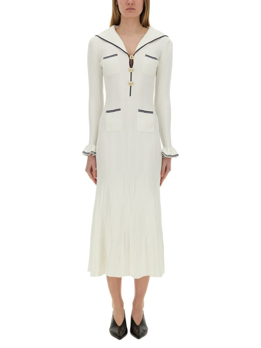 Self-Portrait Viscose Knit Midi Dress
