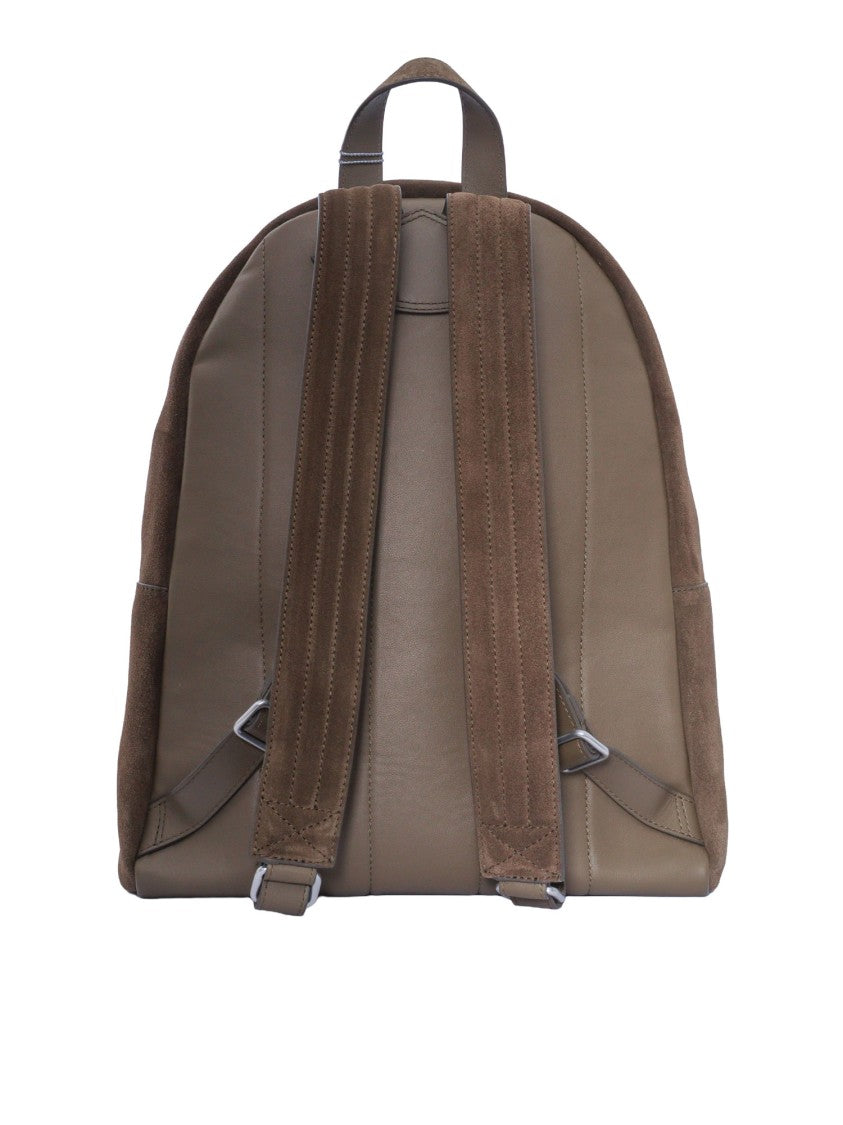 Claudio Orciani Soft Suede Brown Zip Backpack