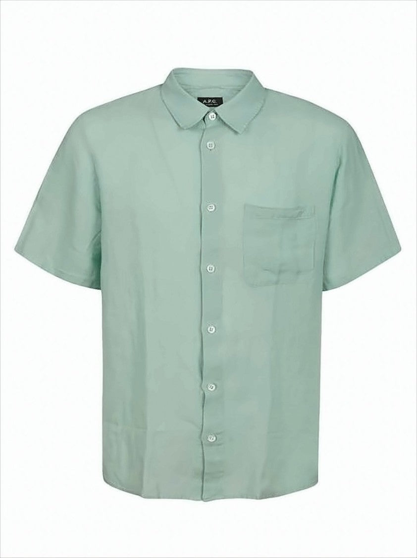 A.P.C. Lightweight Linen Short-Sleeved Shirt With Aesthetic