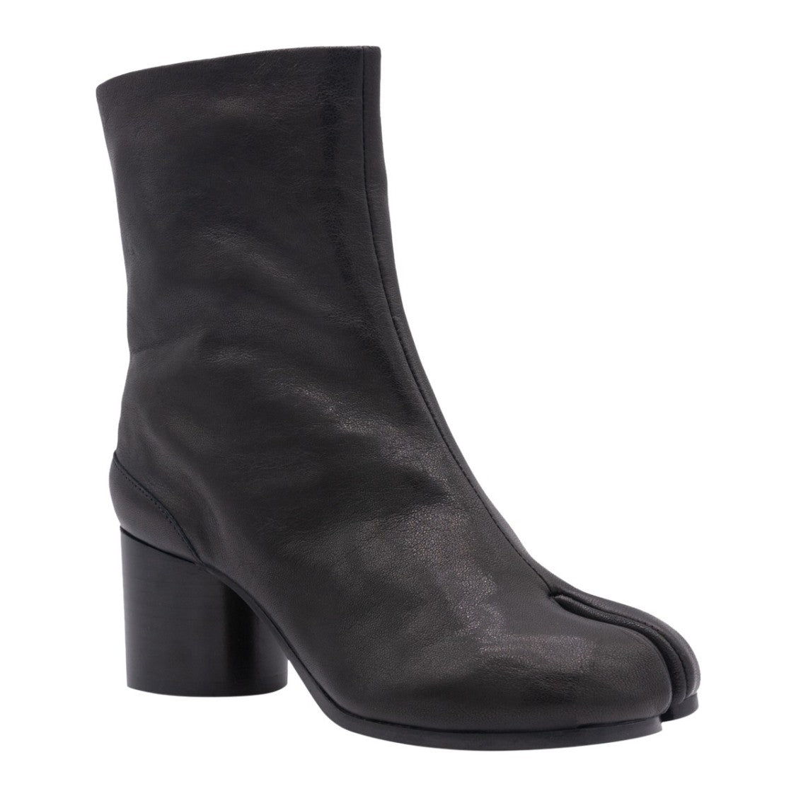 Maison Margiela Split-Toe Black Ankle Boots With Block Heel