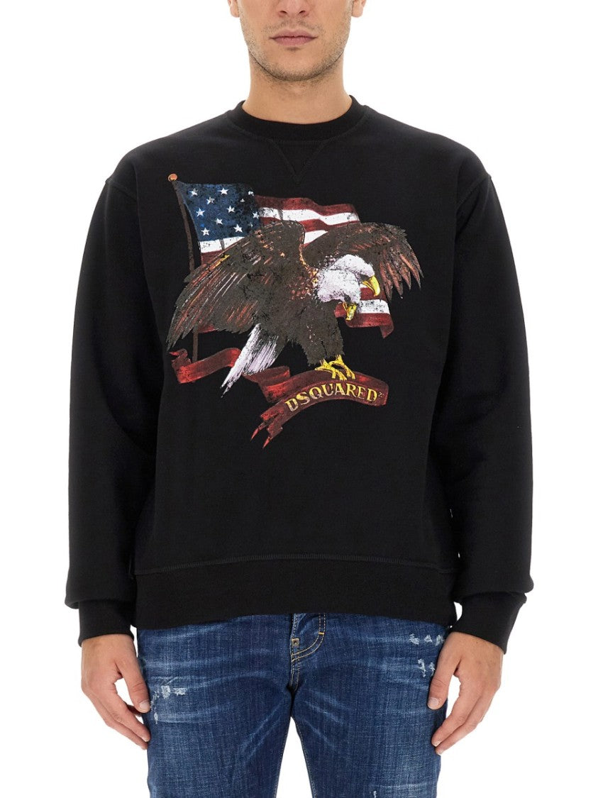 Dsquared2 Cool Fit Sweatshirt With Eagle Graphic Print