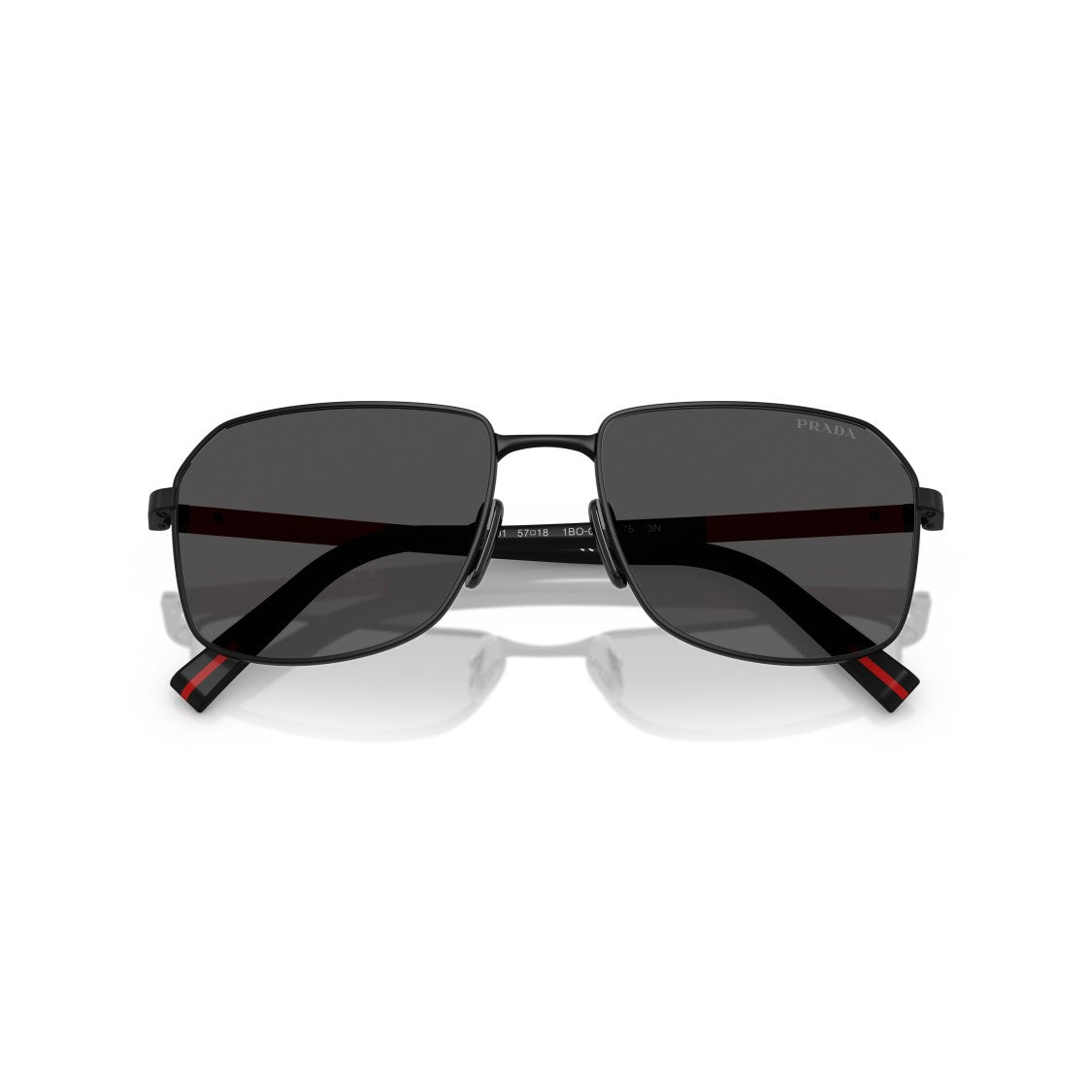 Prada Linea Rossa 0Ps A51s Rectangular Lens Black Metal Sunglasses