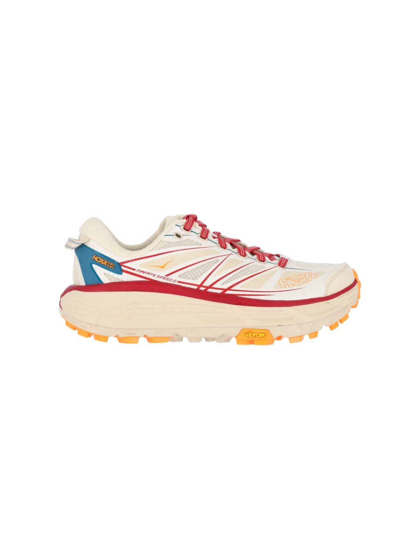 Hoka "Mafate Speed 2" Sneakers – Cream/Red/Blue