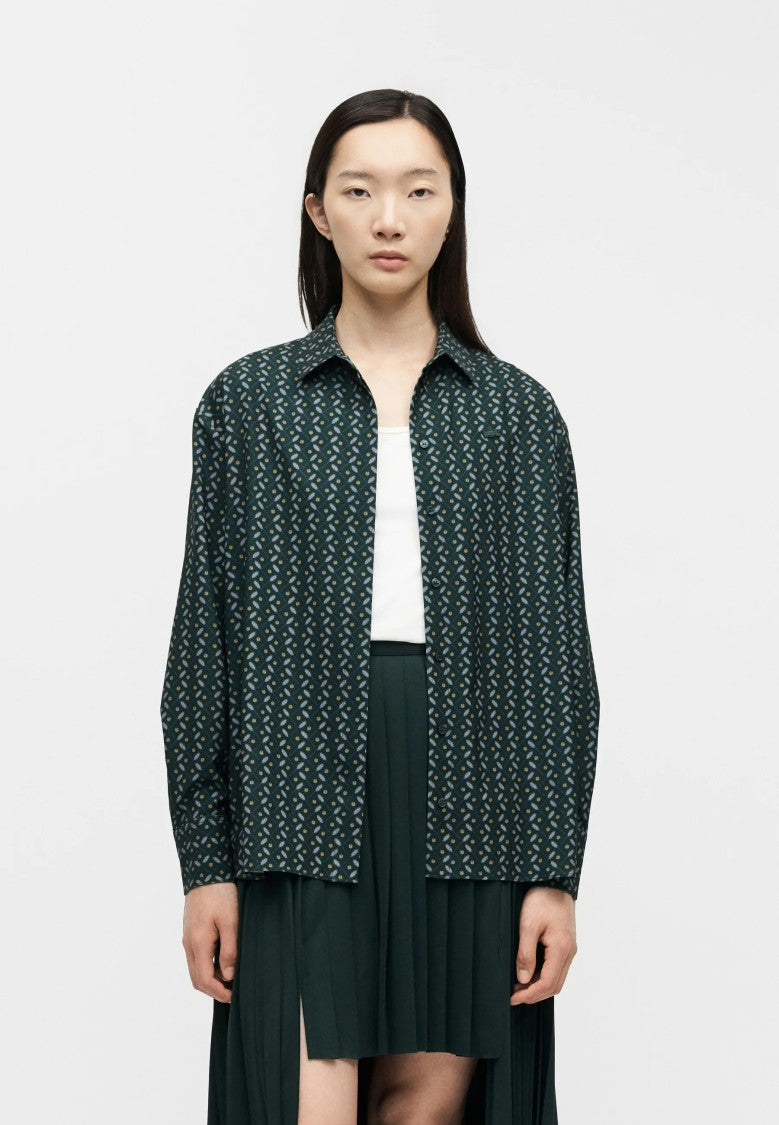 Lacoste Boxy-Fit Concealed Placket Long-Sleeve Shirt