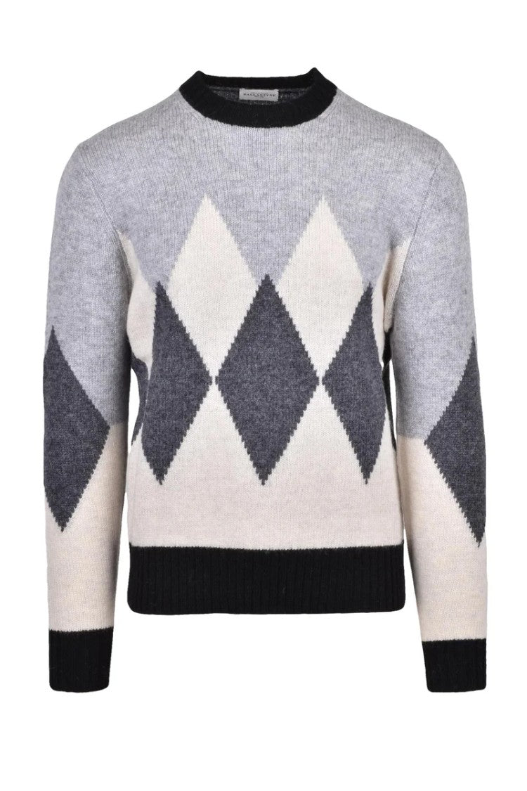 Ballantyne Wool Crewneck Pullover - Grey/Black