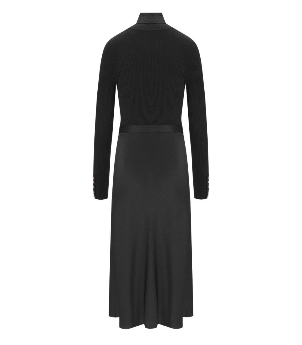 Elisabetta Franchi Black Turtleneck Dress