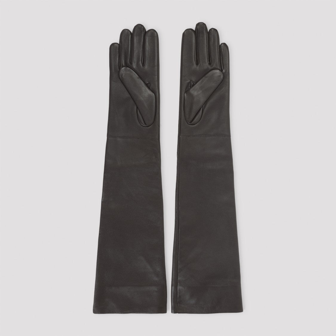 The Frankie Shop Dark Brown Sheep Leather Shop Veneto Long Gloves