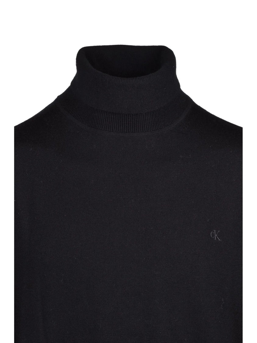 Calvin Klein Black Wool Turtleneck Sweater