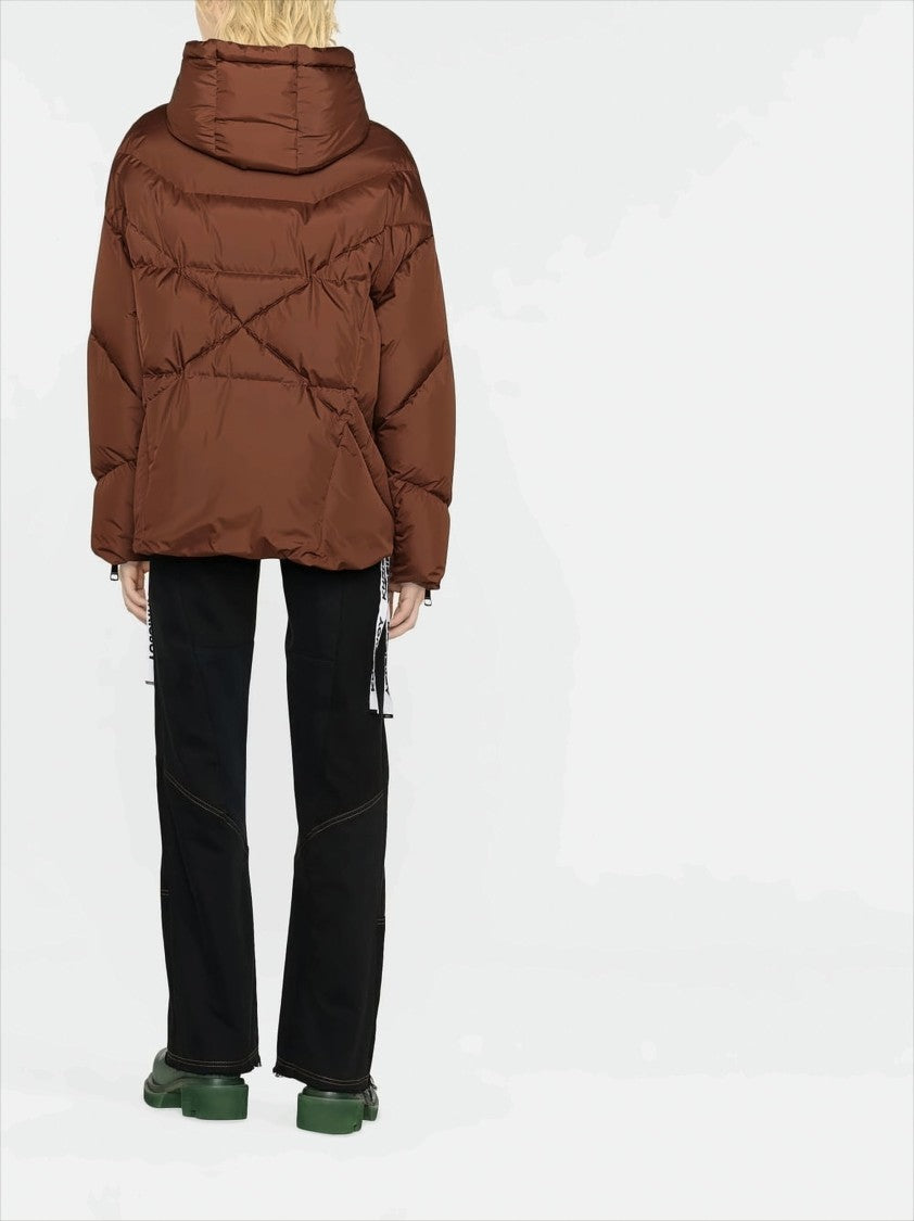 Khrisjoy Cropped Puffer Jacket With Hood And Branded Drawstrings