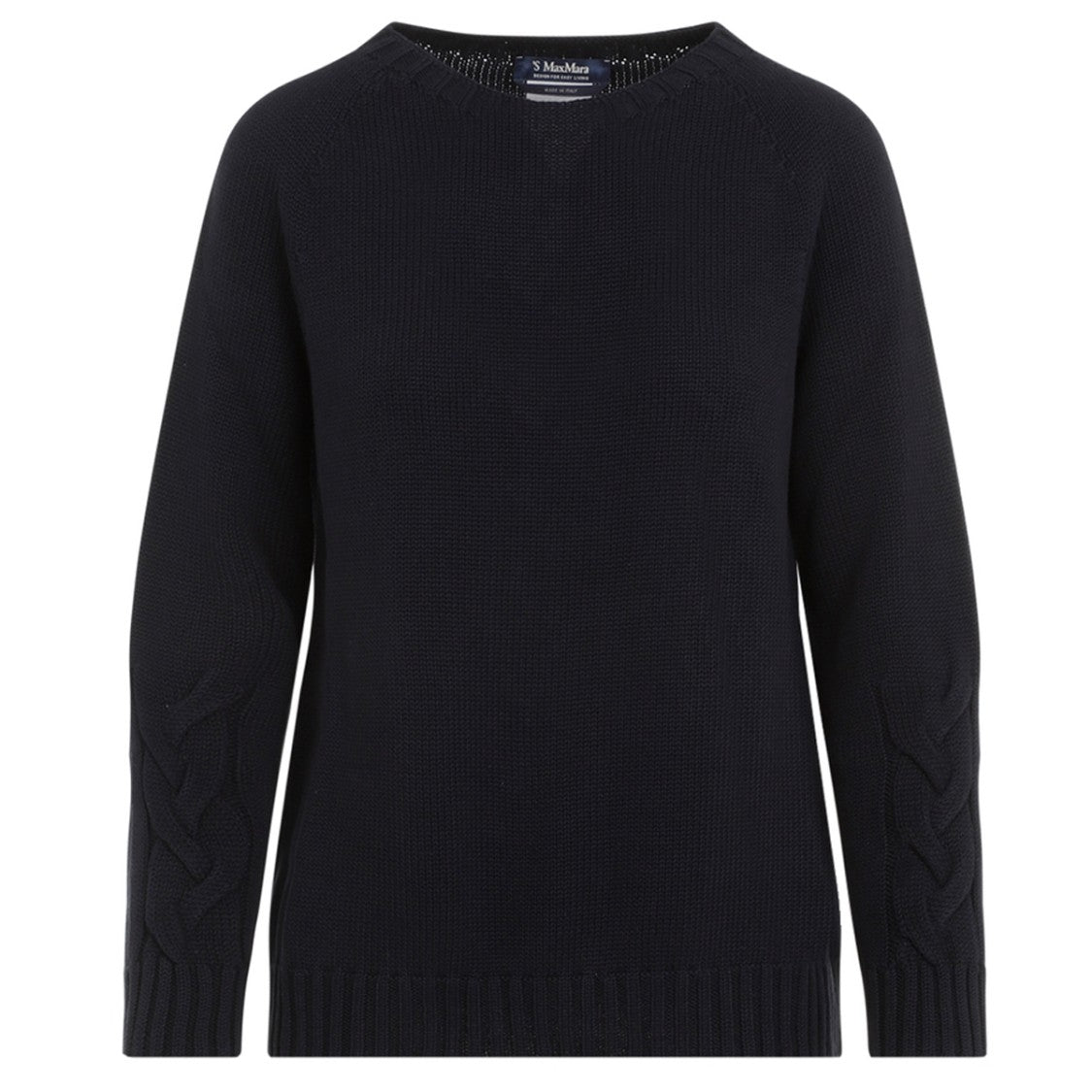 Max Mara Classic Crew Neck Knitwear With Textured Detailing