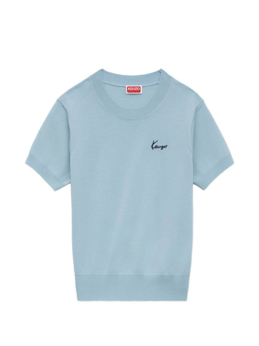 Kenzo Cropped Short-Sleeved Top With Ribbed Trim