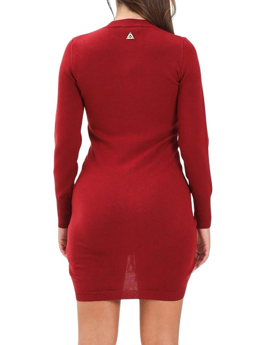 Akep Fitted Mini Knit Dress With Ruched Detail And Adjustable Ties