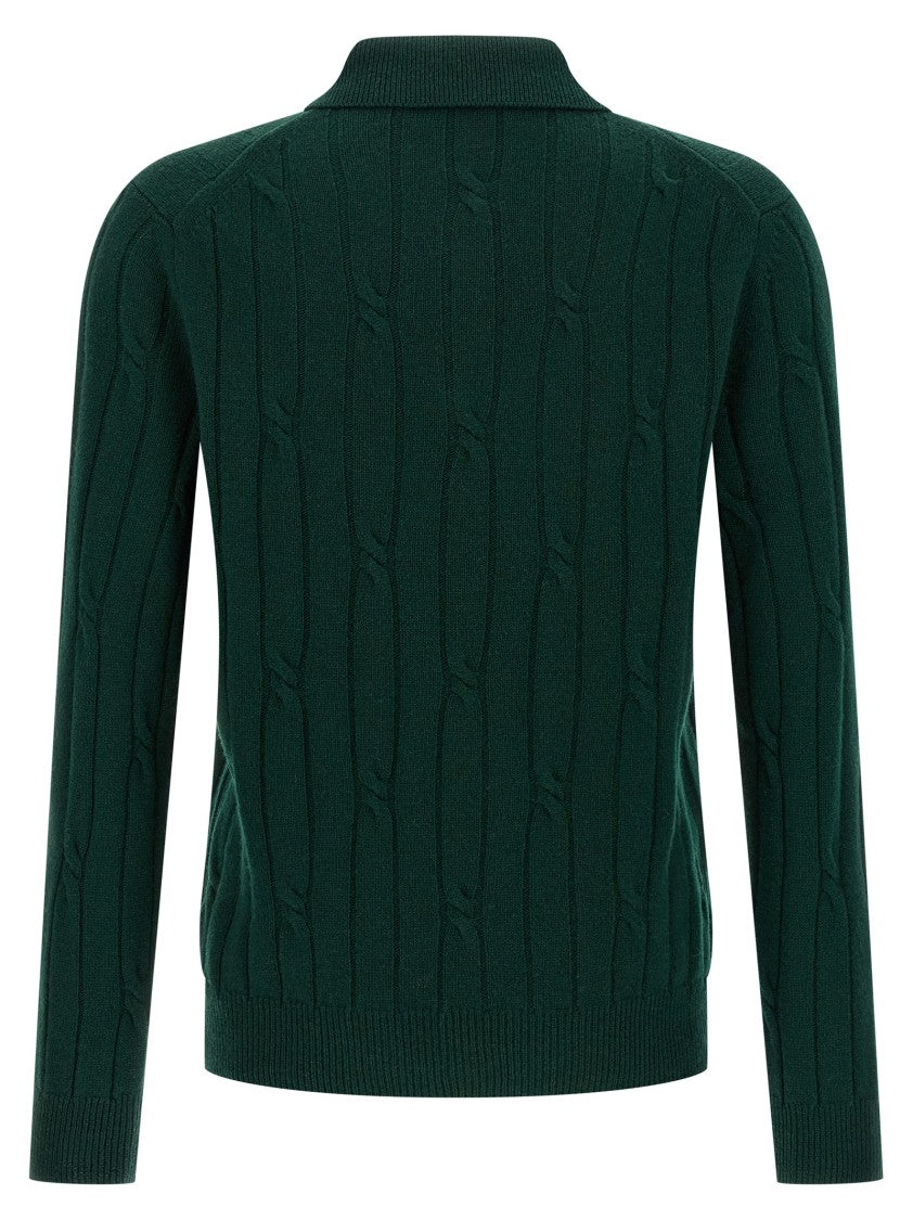 Zanone Braided Wool Polo Shirt