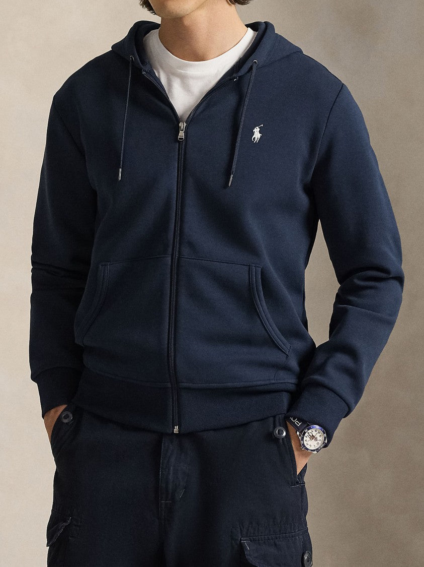 Polo Ralph Lauren Blue Cotton Full-Zip Hooded Sweatshirt