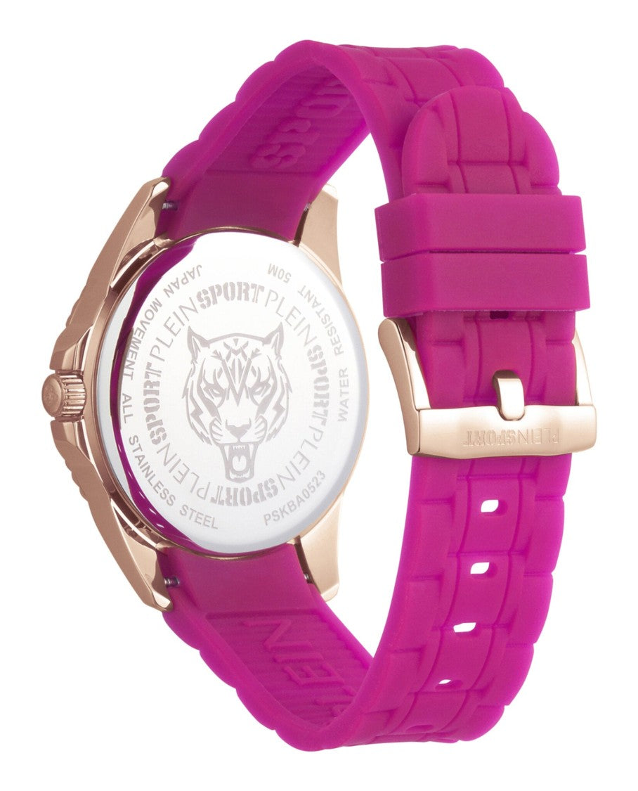 Plein Sport Quartz Movement Watch With Pink Guilloche Dial