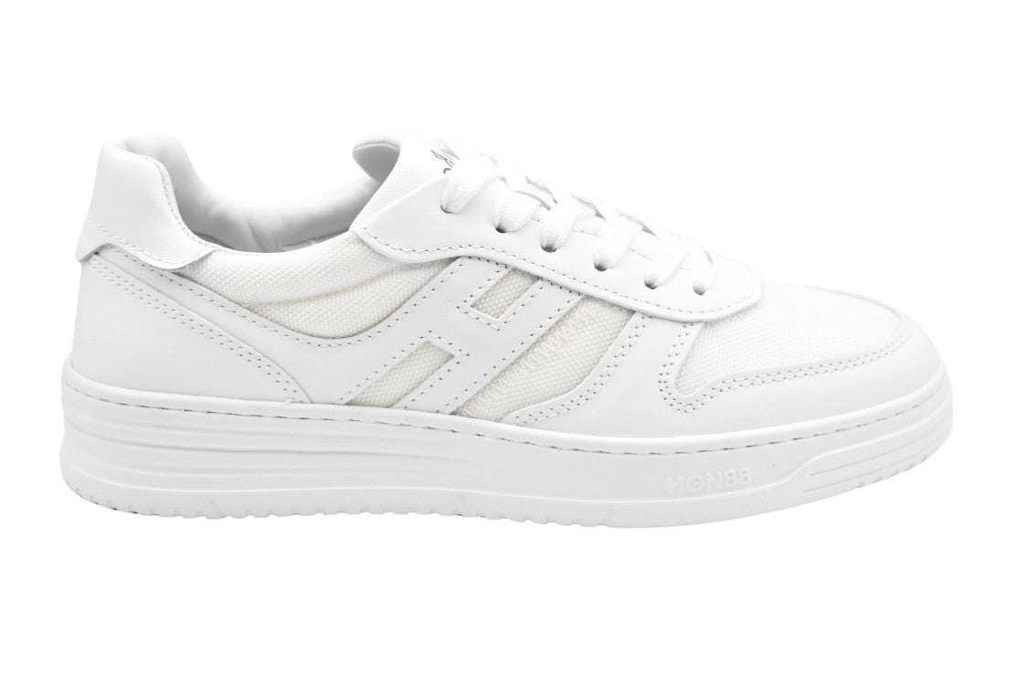 Hogan White Minimalist Laced Sneakers