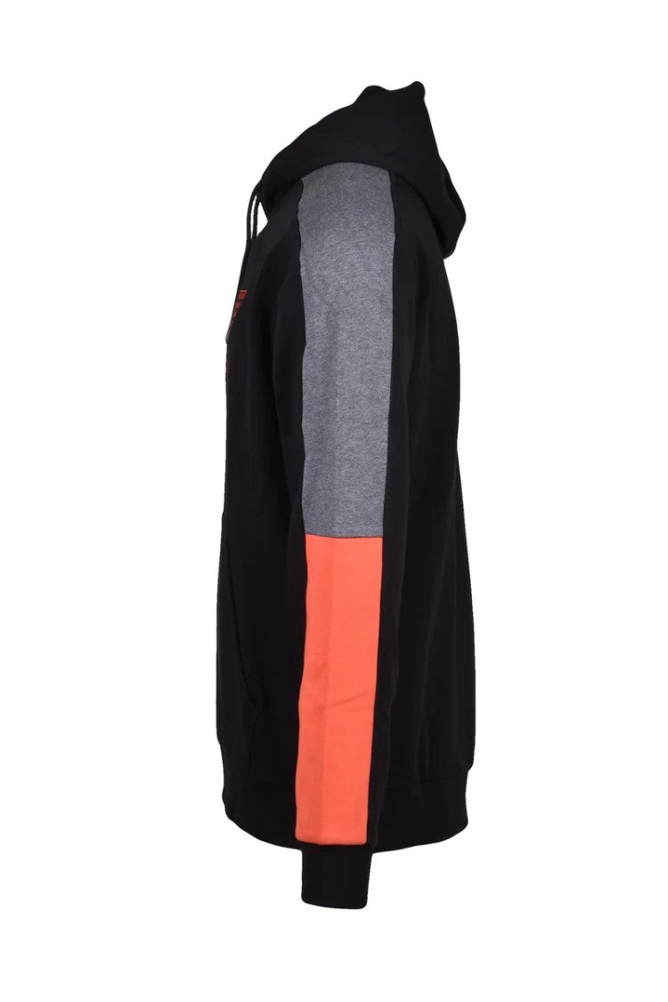 Ea7 Emporio Armani Black Panel Cotton Hoodie
